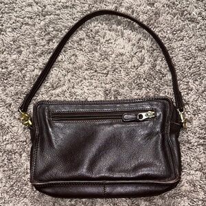 Elegant Dark Brown Leather Clutch